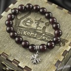 Жіночий срібний браслет з намистинами Maltese cross