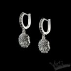Серьги из серебра череп Сrystal black
