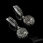 Серьги из серебра череп Сrystal black