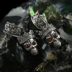 Сережки з англійським замком з черепами Санта Муерте