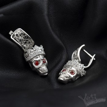 Сережки зі срібла з черепами "Santa Muerte"