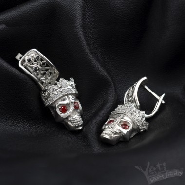Серёжки из серебра с черепами "Santa Muerte"