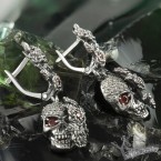 Серьги из серебра Фрида с накладкой