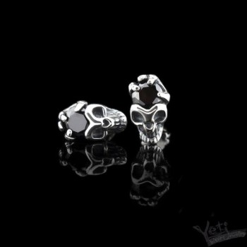 Гвоздики-пусеты из серебра "Skull" 