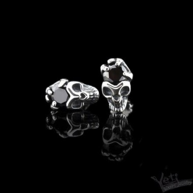 Гвоздики-пусеты из серебра "Skull" 