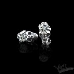 Гвоздики-пусеты из серебра Skull 