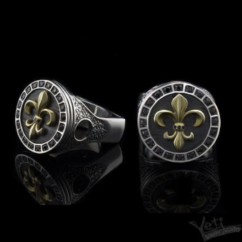 Срібний перстень (Fleur de Lis) "Liberté" з позолотою