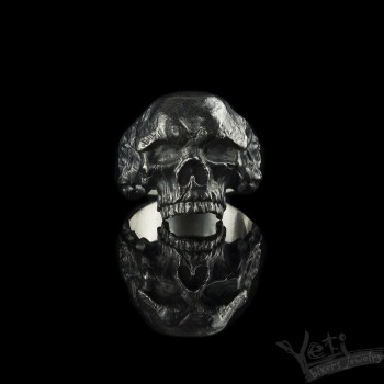 Срібний чоловічий перстень з чорнінням череп "Billy Bones"